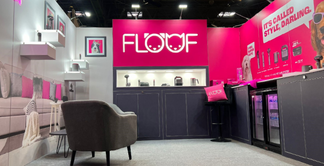 Image: A stand out exhibition stand, in pink and black