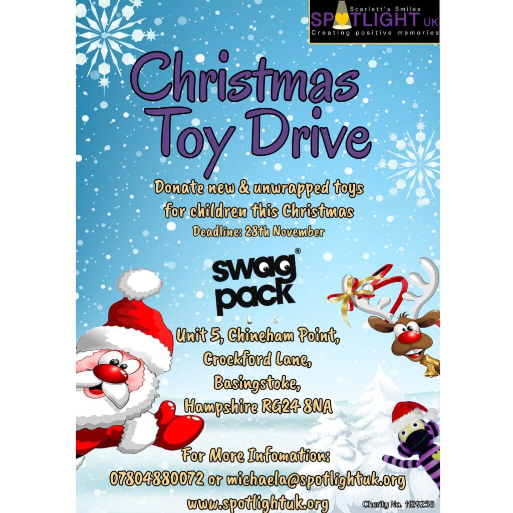 Image: Christmas Toy Drive poster Spotlight the charity