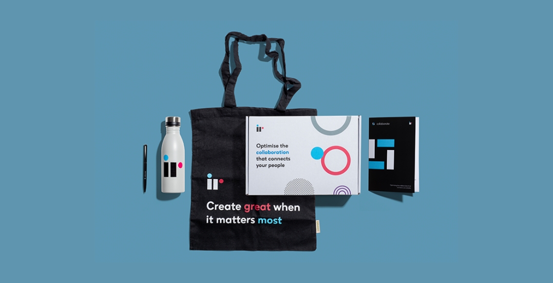 Image: Branded water bottle, tote bag and packaging by Clone