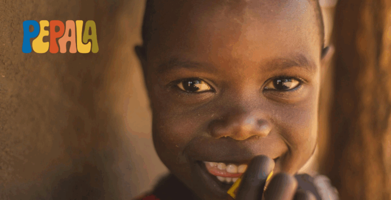 Image: Pepela logo with a child from Malawi