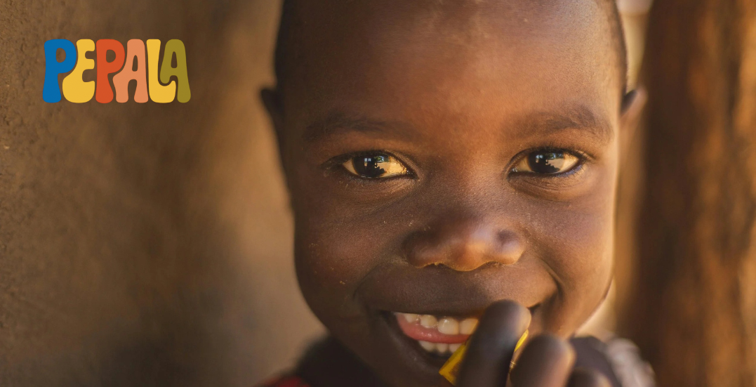 Image: Pepela logo with a child from Malawi